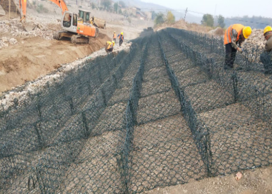 Rivestimento in PVC  Materasso Gabione Maglia Tessuta Gabione ISO9001 Approvato Protezione Scala Cesti Gabione Materasso