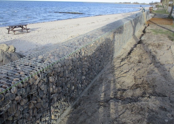 La polvere verde ha galvanizzato la scatola del gabbione saldata 3mm per la decorazione della parete di Lanscaping