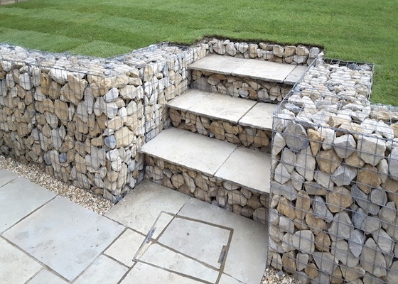 La polvere verde ha galvanizzato la scatola del gabbione saldata 3mm per la decorazione della parete di Lanscaping