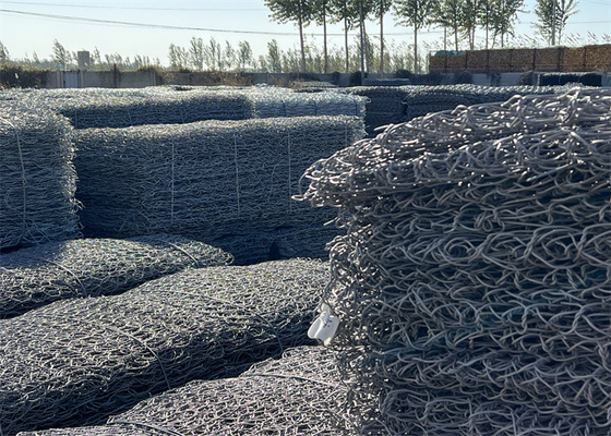 1m-2m Larghezza Gabion Galvanizzato Box 80x100mm Maglia