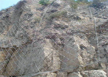 Protezione flessibile galvanizzata di Rockfall della immersione calda che cattura con la rete forma rivestita del foro del diamante del PVC