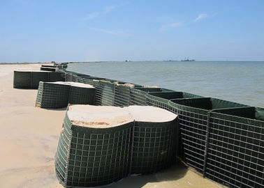 Barriere difensive itari a buco quadrato Gabion mesh box con geotessile verde