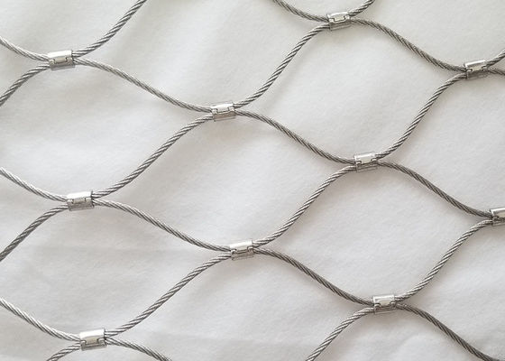 Romboid Hole Rockfall Prevention Netting con collegamento ferruled per lo zoo
