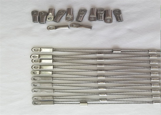 Romboid Hole Rockfall Prevention Netting con collegamento ferruled per lo zoo